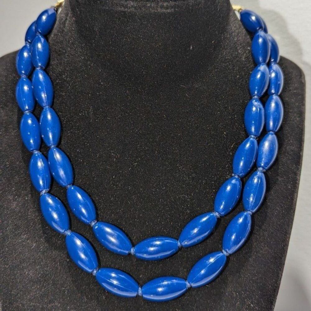Western Germany Double Strand Royal Blue Necklace